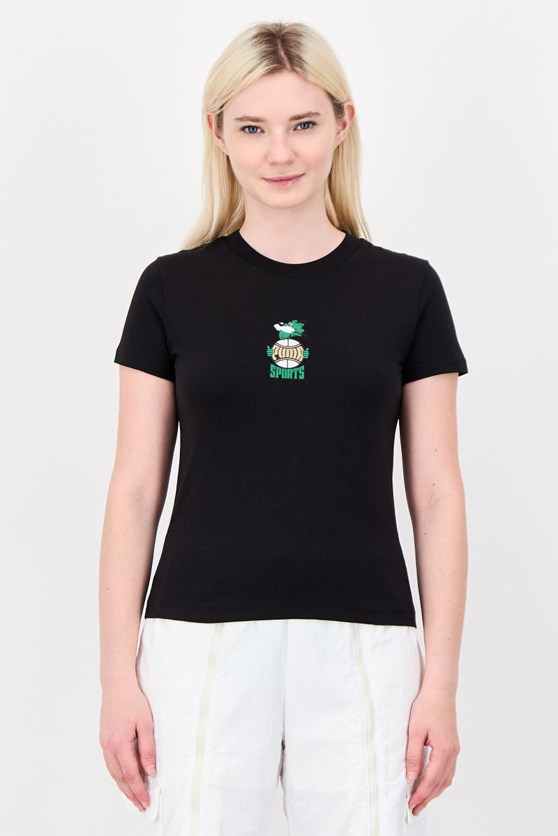 PUMA Women Sportswear Fit Short Sleeve Outdoor T-Shirt, Black - Image 1